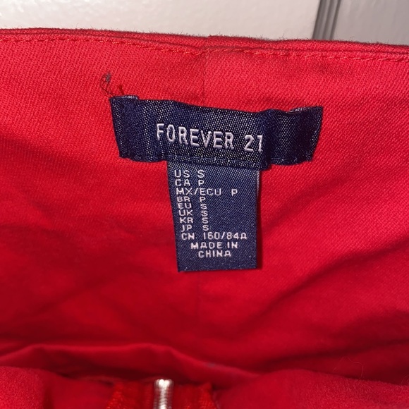 Forever 21 Small Red Zip Up Over Shoulder Red Dress - Picture 2 of 9